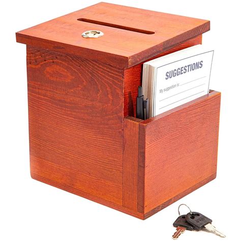 wooden suggestion box with lock